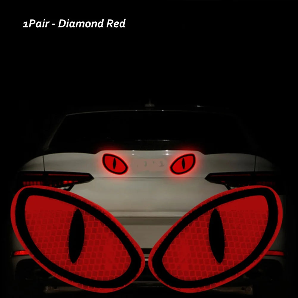 2Pcs Warning Car Reflective Safety Tape Sticker Cat-eye Reflective Sticker Car Sticker Reflective Strips Auto Truck Motorcycle