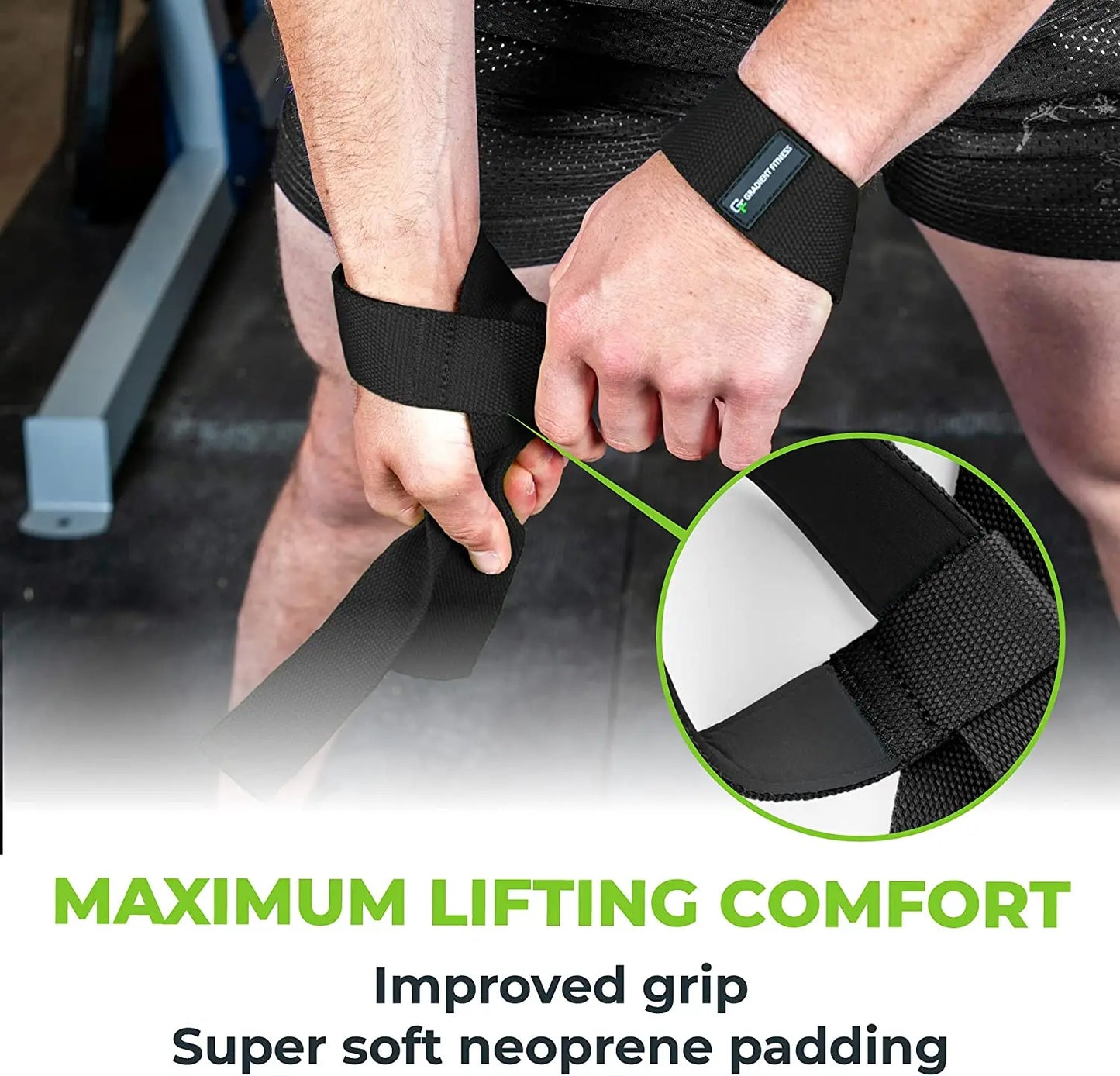 1 Pair Hard Pull Wrist Lifting Straps Gym Power Training Hand Wrist Support Wraps For Weight Lifting Deadlifts & Fitness Workout