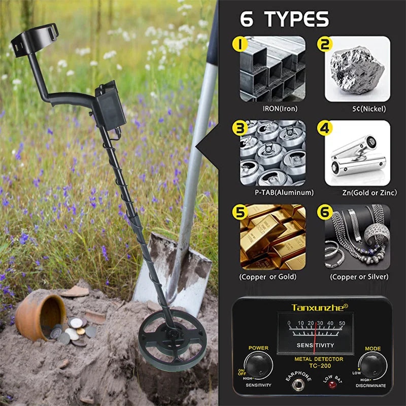 TC-200 Upgrade Metal Detector Underground Draad Ijzer Metalen Goud Detector Verstelbare Tracker Voor Schat Zoeken Nieuwe detect