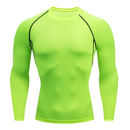 Camiseta deportiva de alta calidad para hombre, para fitness, MMA, gimnasio, trote, compresión, transpirable, antierupciones, integral, Dry Fit