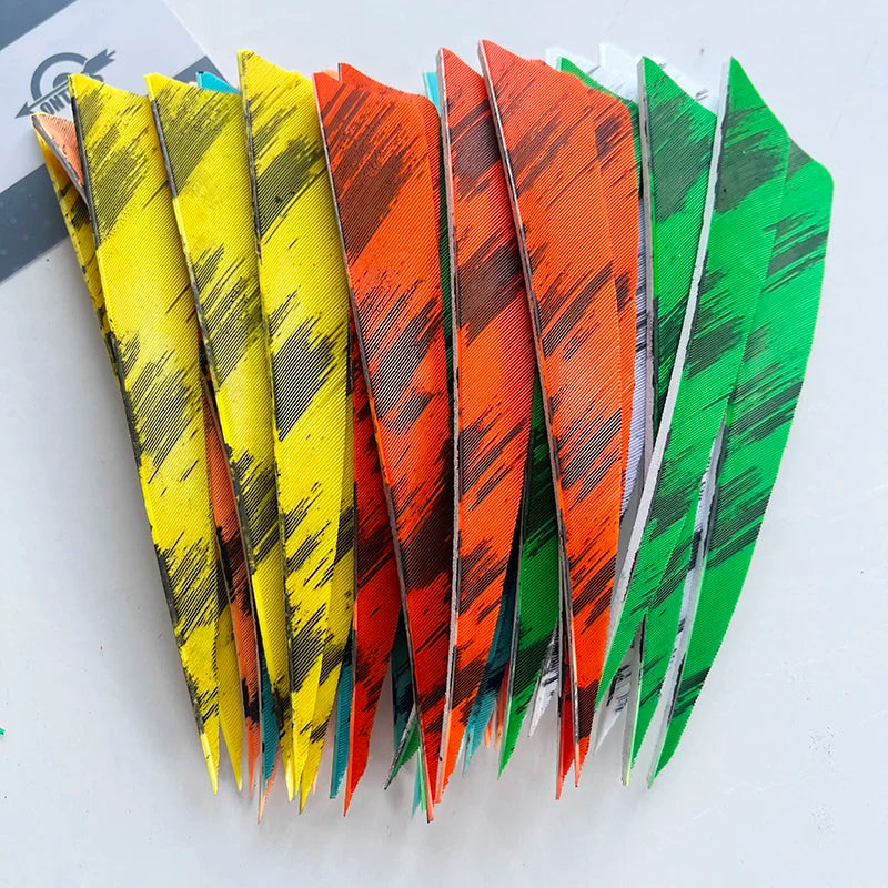 25 Pcs 4 Inch Hunting Arrow Feather Shield Cut Archery Real Turkey Cut Fetches Feathers for Arrows DIY