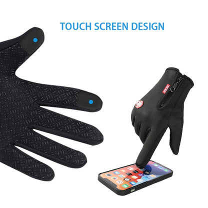 Guantes cálidos de invierno para hombres y mujeres, impermeables y agradables para la piel, con pantalla táctil, adecuados para ciclismo y esquí