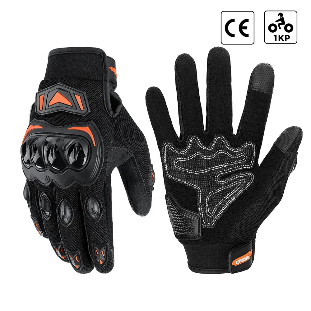 Guantes de motocicleta CE, guantes de verano para montar a caballo, guantes tácticos de pantalla táctil con nudillos duros para motocross, ATV, UTV