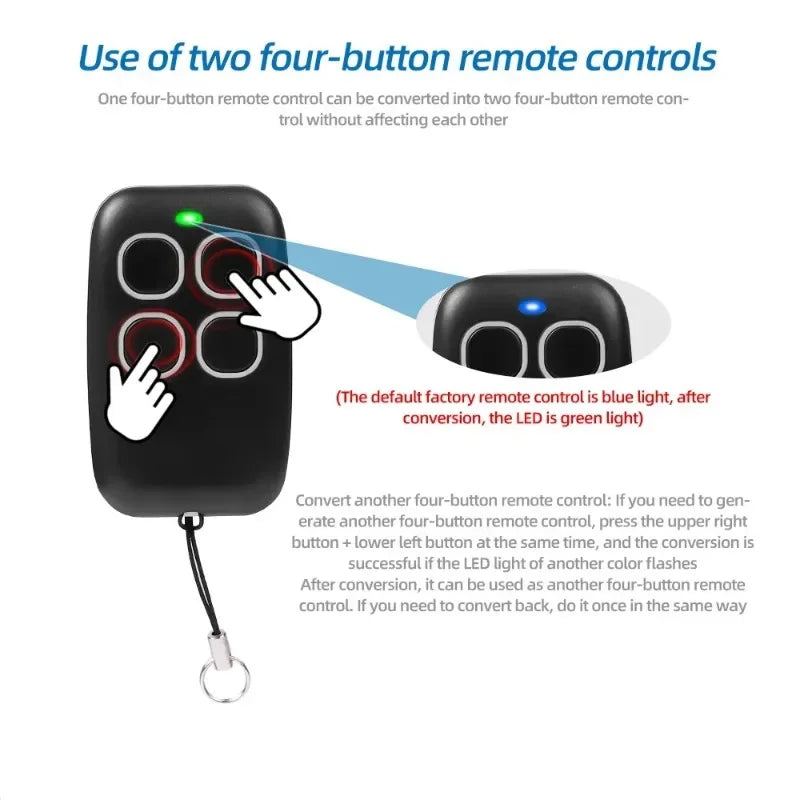 Universal Duplicator Garage Remote Controller Command Clone Self-copying Automation Gate 433.92 MHz 433Mhz Fixed Code