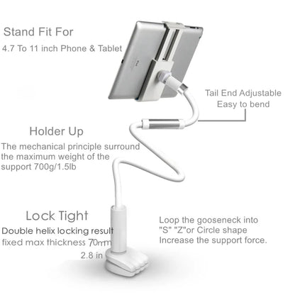 Flexible Long Arm Tablet Stand Holder for Bed Desk 5-11’’ Phone Tablet Support for Xiaomi Huawei Samsung Teclast IPad Tab Stand