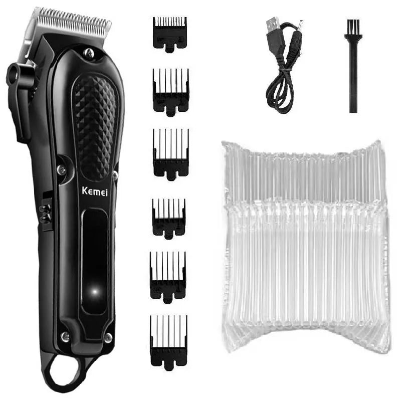 Cortadora de pelo profesional Kemei, cortadora de pelo inalámbrica, cortadora de barba para hombres, kit de corte de pelo eléctrico, máquina de corte de pelo recargable