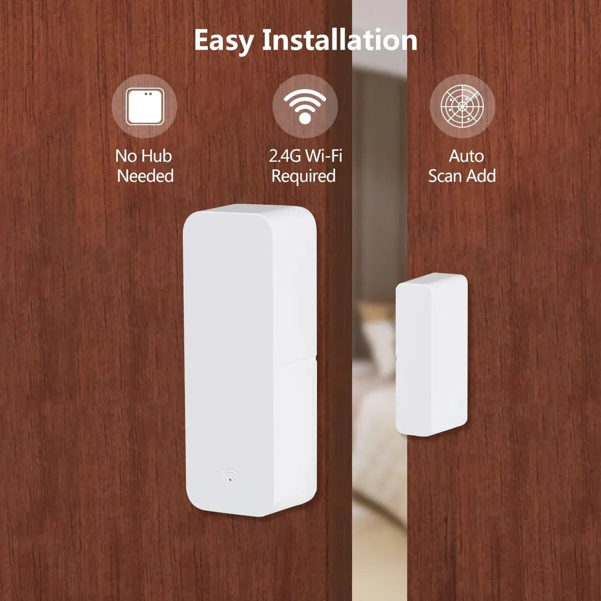 Tuya WiFi Door Sensor Window Contact Open Close Tuya APP Remote Control Compatible With Alexa Google Assistant