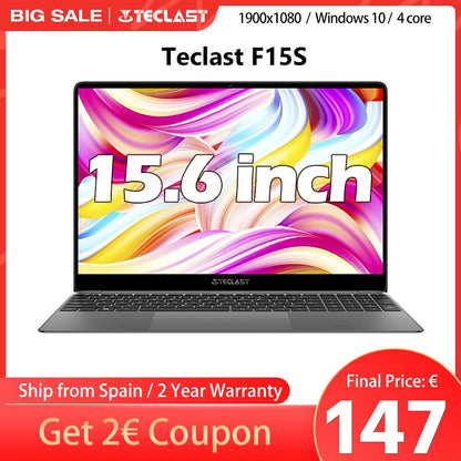 Teclast F15S laptop, 15,6 inch, 6GB/8GB RAM, 128GB ROM, Celeron J3455/N4020/N3350, Windows 10 OS, 1920x1080 IPS, UHD 500 GPU, Dual Wifi