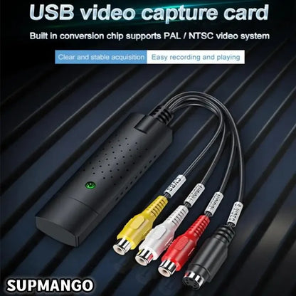 USB 2.0 Video Audio Converter Capture Card Easy Cap Video Audio Converter TV DVD VHS Audio Capture Adapter Card TV Video DVR