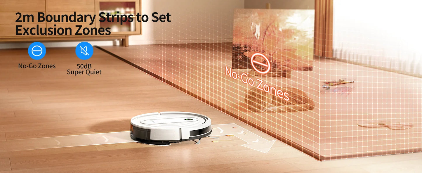 Laresar P10 Robot Vacuum Cleaner Mop 4500Pa Cordless APP Control Smart Gyroscope Planned Map Home Floor Washing Carpet Cleaning