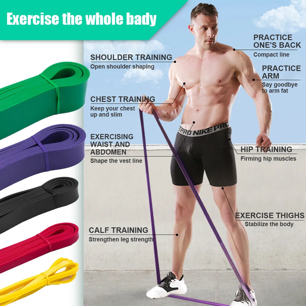 Tough Latex Resistance Band Elastic Exercise Strength Pull-Ups Auxiliary Band Pilates Gym Fitness Equipment Strengthening Train