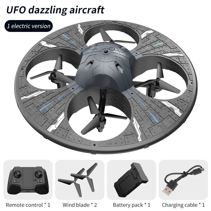 For Xiaomi Obstacle Avoidance Remote Control Dazzling Alien UFO Lighting Controllable HD Camera Toy Aircraft