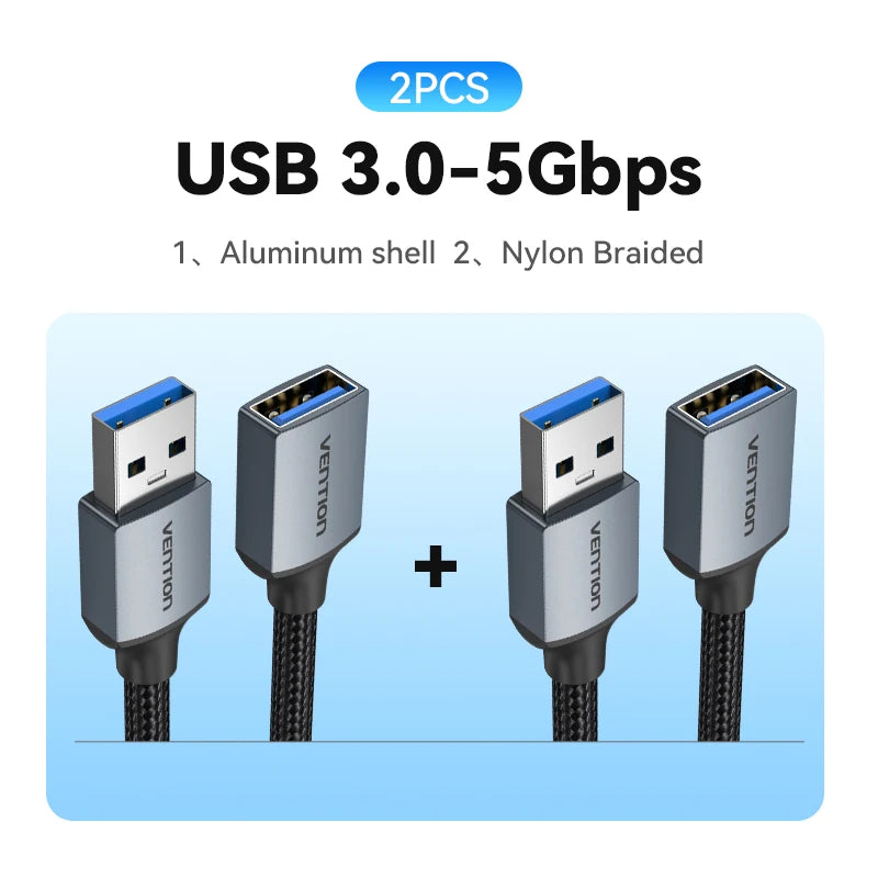 Vention USB to USB Cable USB 3.0 2.0 Male to Female Extension Cable USB 3.0 Data Cord for Smart TV PC SSD USB 2.0 Cable Extender