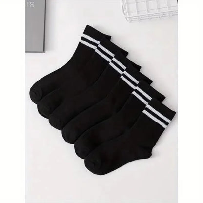 5 Pairs Of Men's Socks, Autumn And Winter Vintage Fun Fashion Athletic Socks, Sports Trend Socks