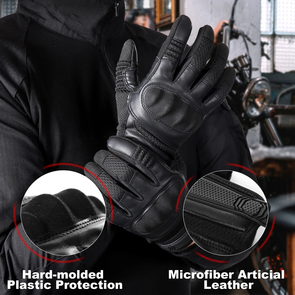 Guantes tácticos de cuero PU con pantalla táctil para ciclismo, de carcasa dura, para senderismo, combate, caza, airsoft, conducción, bicicleta, antideslizantes