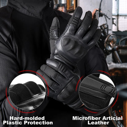 PU Leather Tactical Gloves Touch Screen Cycling Hard Shell Hiking Combat Hunting Airsoft Driving Bicycle Anti-slip Bike Mittens