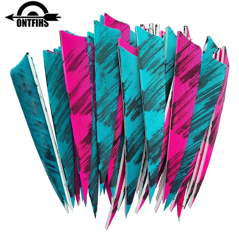 25 Pcs 4 Inch Hunting Arrow Feather Shield Cut Archery Real Turkey Cut Fetches Feathers for Arrows DIY