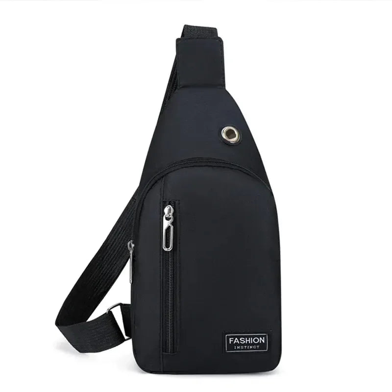 Bolso de pecho de nailon para hombre, multifuncional, informal, de tendencia de moda, bolso de hombro para deportes al aire libre, bolso cruzado versátil