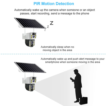 Cámara solar inalámbrica 4K de 8 MP con Sim 4G para exteriores, cámara IP con doble lente, Wifi, visión nocturna PIR, V380 Pro, monitor de protección de seguridad CCTV