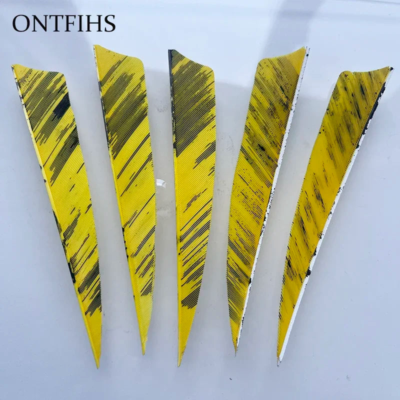 25 Pcs 4 Inch Hunting Arrow Feather Shield Cut Archery Real Turkey Cut Fetches Feathers for Arrows DIY