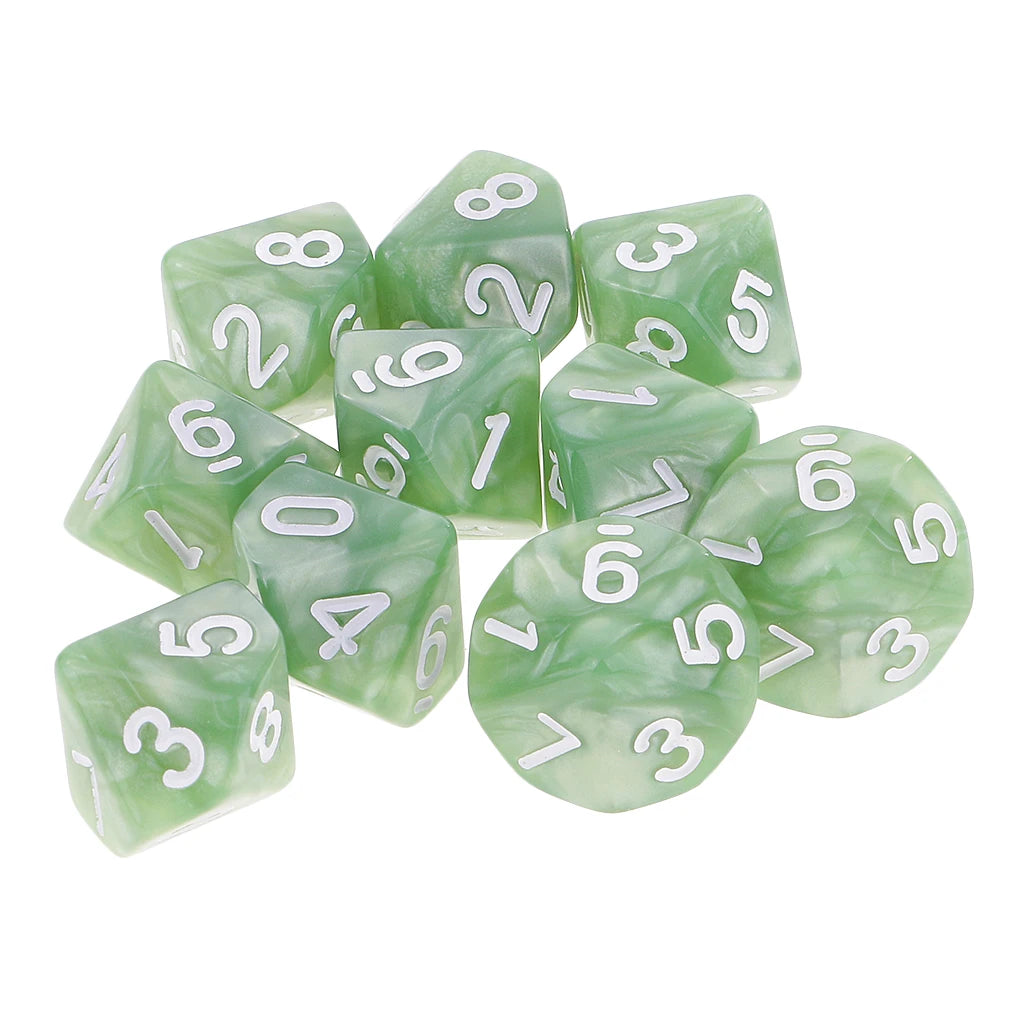 10pcs 10 Sided Dice D10 D8 Polyhedral Dice for  Games 16mm  RPG  Dice Family   Dice