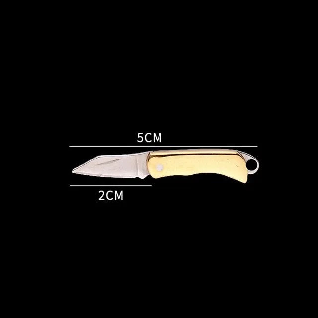 Mini Brass Folding Knife Sharp Delicate Knife Gift Outdoor Carry Key Chain Pendant Pocket Knife Self-defence Delivery Tools