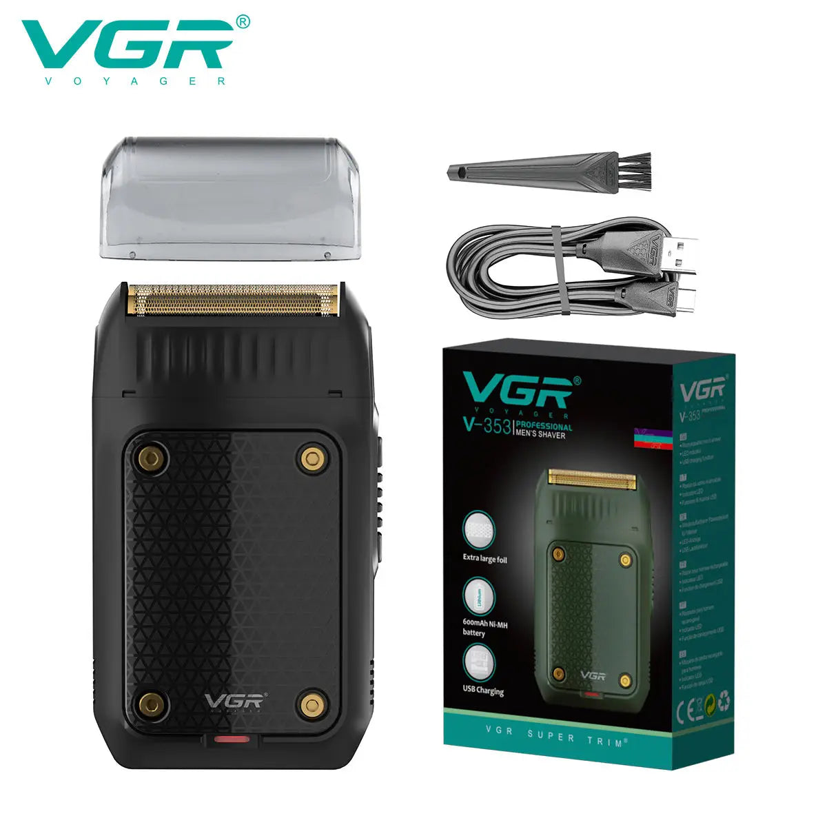 VGR 353 Single-blade Pro Electric Rechargeable Foil shaver for men Portable razor