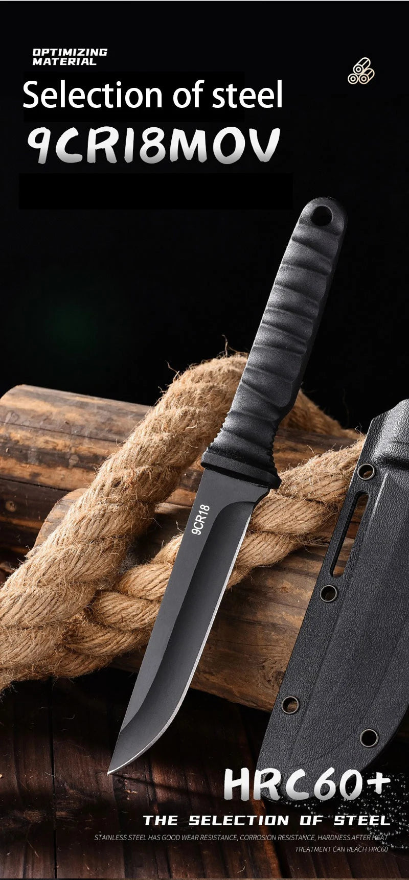 Outdoor pocket knife camping knife camping barbecue small straight knife k sheath survival knife carry portable fruit knife