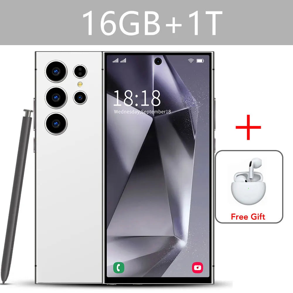 S24 Ultra Android Smartphone 7.3'' HD 5G Snapdragon 8 Gen 3 16GB+1TB Cellphones Mobile Phones Face Unlocked Cell Phone Tablet