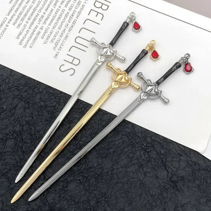 New Chinese Style Ancient Sword Hairpin Net Red Temperament Hanfu Plate Hairpin Hairpin Simple Modern Hair Hairpin Headdress