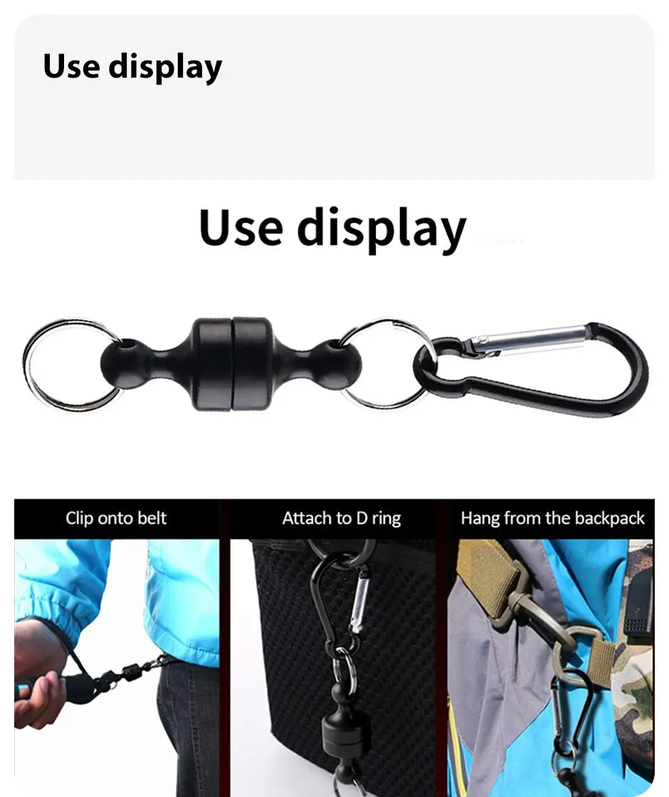 2pcs Fishing Hanging Buckle Magnetic Buckle Fast Hanging Buckle Wireless Lost Rope Metal Strong Magnetic Force Mountaineering