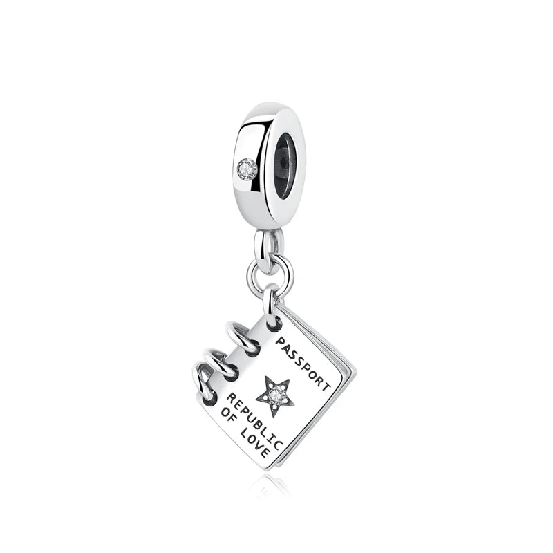 Original 925 Sterling Silver Charm Bead Travel London Bus Camera Suitcase Paris Charms Fit Pan Brand Bracelets Women Diy Jewelry