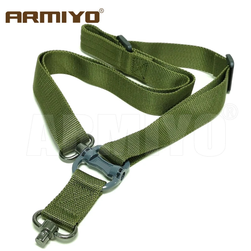 Armiyo Tactical Mission S3 2 Point Adjustable Shoulder Strap Gun Sling Nylon Belt Plastic Clip Mount Airsoft Hunting Accessories