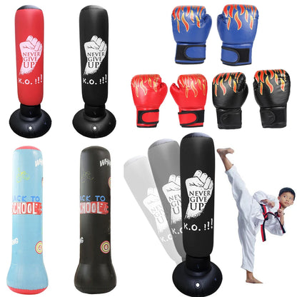 Saco de boxeo inflable para entrenamiento físico, columna de lucha deportiva de PVC, juguete para niños, saco de arena a presión para lucha de boxeo