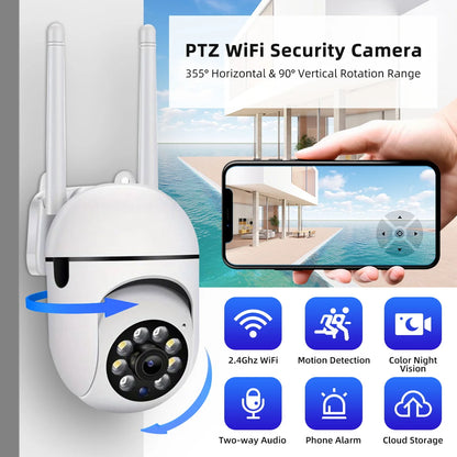 Cámara IP PTZ para el hogar con WiFi de 3 MP de JOOAN, cámara de vigilancia inalámbrica con audio nocturno a color, cámara de seguridad CCTV con seguimiento automático