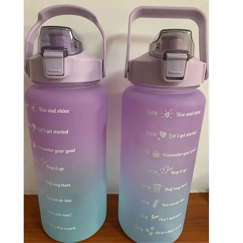 Water Bottle Motivational Drinking Bottle Sports Water Bottle With Time Marker Portable Reusable Plastic Cups Outdoor Travel Gym