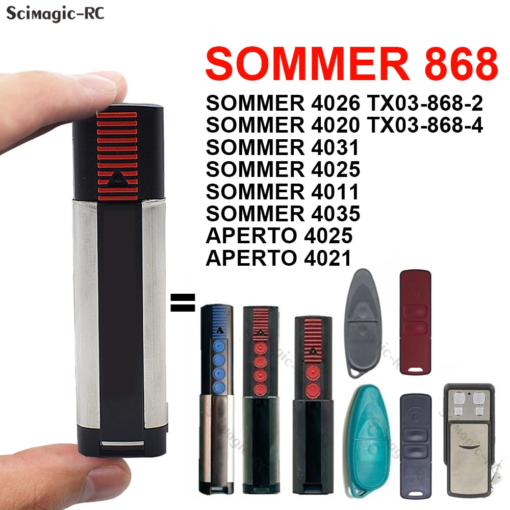 SOMMER 4020 4026 TX03 868-4 Mando a distancia para puerta de garaje 868 MHz Rolling Code 4 botones Transmisor manual Calidad superior Nuevo