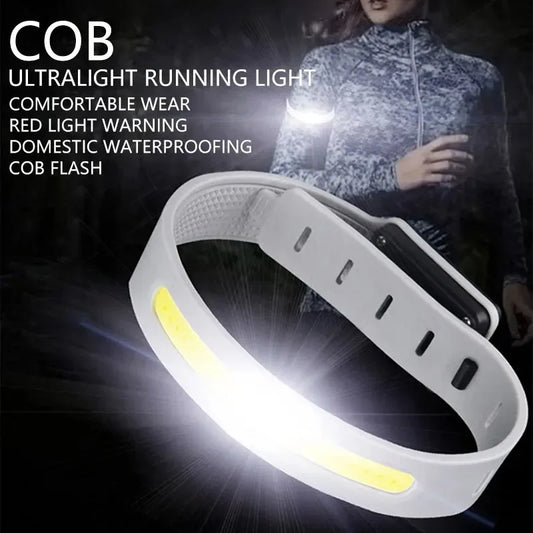 Luz LED COB para brazo y pierna, 350 mAh, 500 lúmenes, para deporte, carrera nocturna, advertencia, tipo C, recargable vía USB, IPX4, resistente al agua