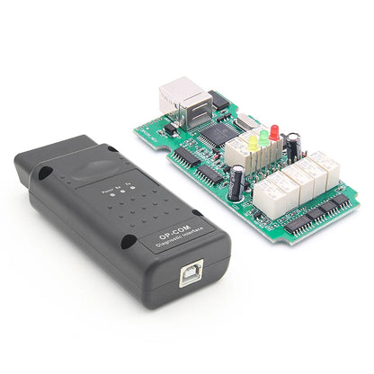 OPCOM V5 para Opel 2021 OP COM 1.70 actualización de firmware flash Cable de diagnóstico de coche OP-COM PIC18F458 CAN BUS OBD 2 OBD2 Herramientas automáticas