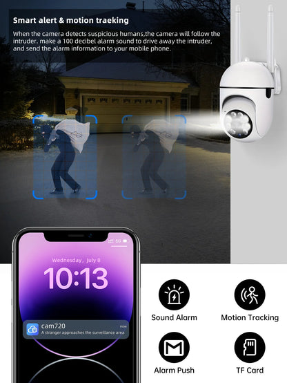 JOOAN 3MP WiFi Camera Home PTZ IP Camera Color Night Audio Wireless Surveillance Camera Auto Tracking Security CCTV Camera