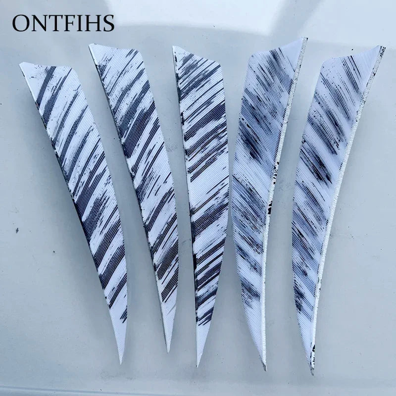 25 Pcs 4 Inch Hunting Arrow Feather Shield Cut Archery Real Turkey Cut Fetches Feathers for Arrows DIY