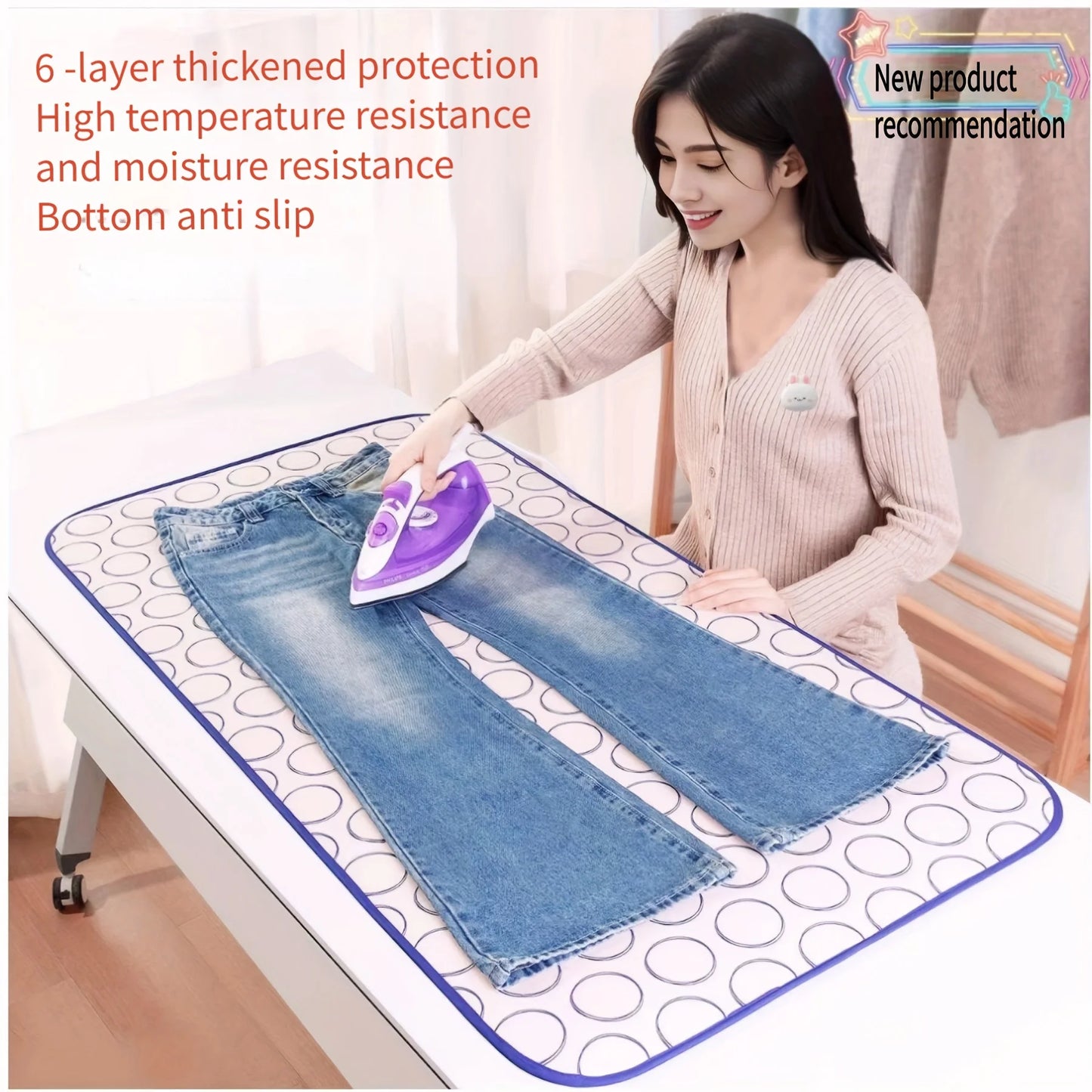 Portable High Temperature Ironing Mat - Foldable, Waterproof, and Insulated, Suitable for Travel/Home Use