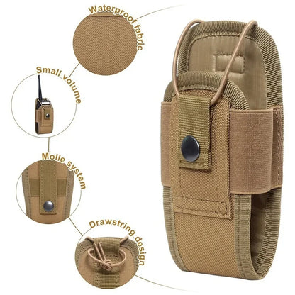 Bolsa táctica Molle 1000D para radio walkie-talkie, riñonera, bolsillo, funda portátil para interfono, bolsa de transporte para caza y acampada