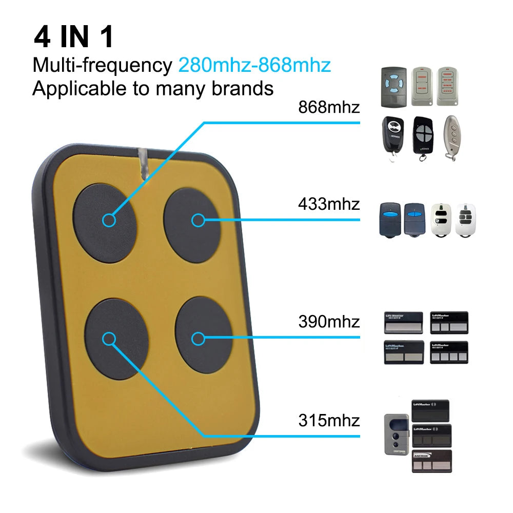 Multi Frequency 280-900MHZ Garage Door Remote Control Copy Duplicator 433mhz 868mhz Garage Remote Multi Brand Remote Control