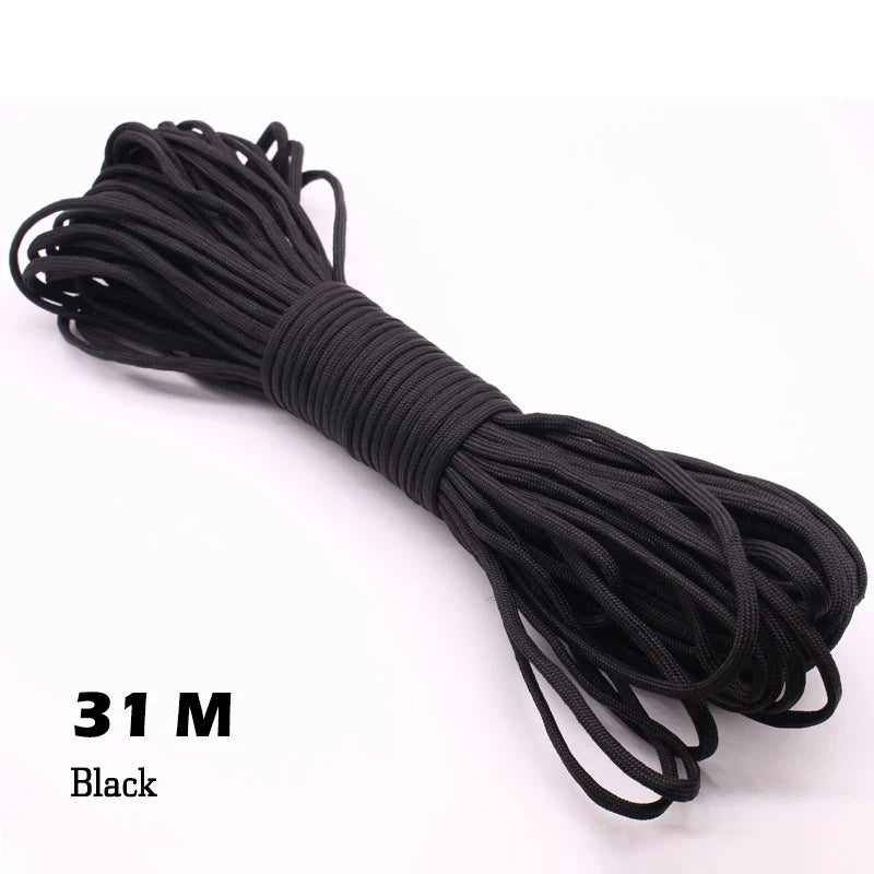 31M Paracord Cord 7 Cores 550 Tactical Rope Dia 4mm for Outdoor Camping Survival Lanyard Parachute Rope Hiking Tent Accessories