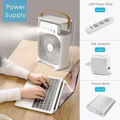 Xiaomi Portable Fan Air Conditioner USB Electric Home Fan Air Cooler LED Night Light Water Mist Fan 3 in 1 Mini Air Humidifier