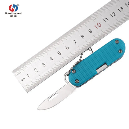 1pc black Multifunctional Outdoor Portable Folding Knife Key Knife Screw Combination Tool Portable Pocket  Knife Stainless