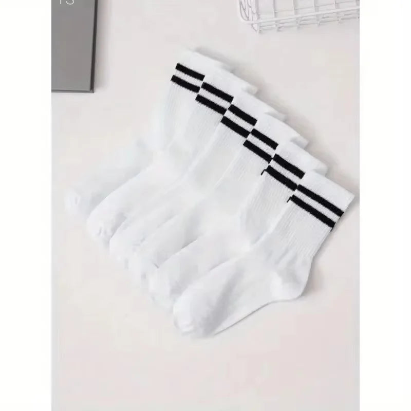 5 Pairs Of Men's Socks, Autumn And Winter Vintage Fun Fashion Athletic Socks, Sports Trend Socks