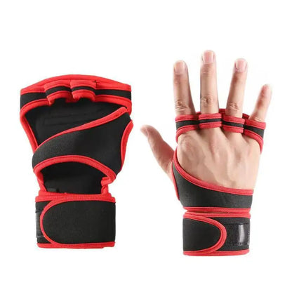 1Pair Training Sport Gloves for Men Women Workout Fitness Body Building Weightlifting Gym Hand Wrist Palm Protector Dumbbells Ha