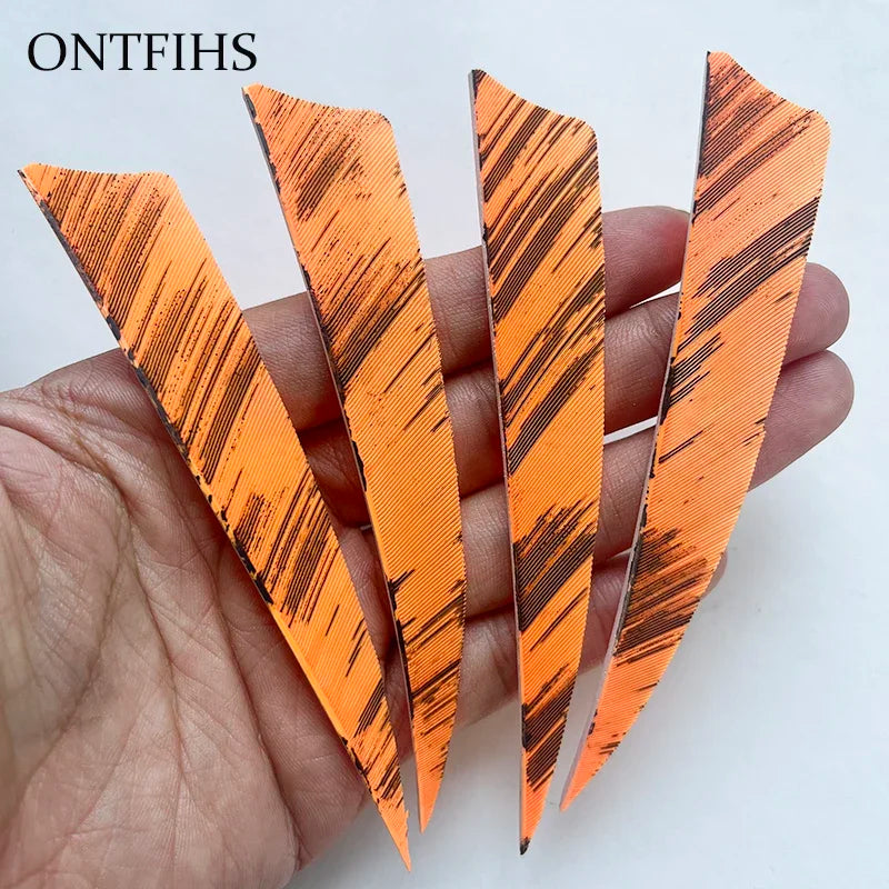 25 Pcs 4 Inch Hunting Arrow Feather Shield Cut Archery Real Turkey Cut Fetches Feathers for Arrows DIY